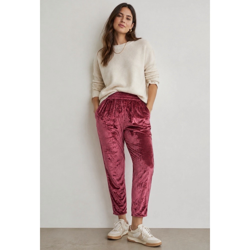 Madewell Velvet Ankle Tapered Pants size Small Women Boho Loose Fit